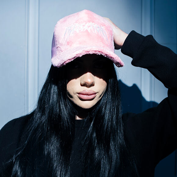 Kappe Reflection Luxury Fuzzy Trucker - Koralle Pink / Weiß