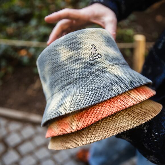 Hut Kangol - Tie Dye Knit Bucket - Coral Flame/Natural