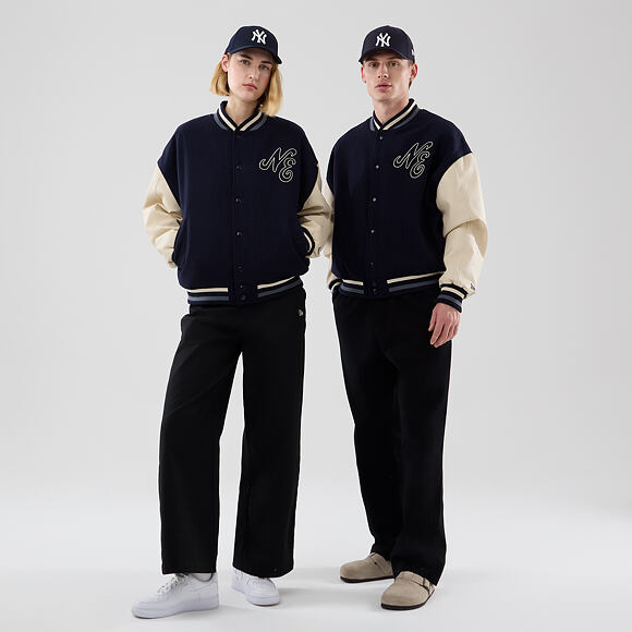 Jacke New Era - Branded Oversized Varsity Jacket - Navy