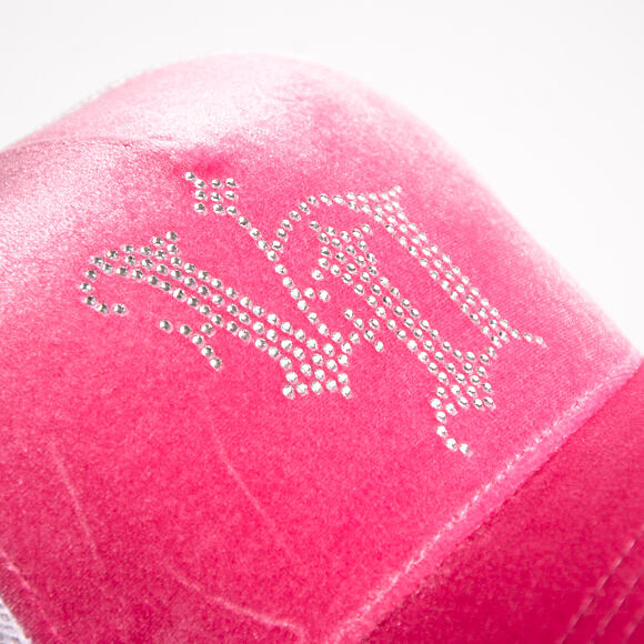 Damen Kappe Von Dutch - Baseball - Velvet Rhinestone Logo - White / Pink