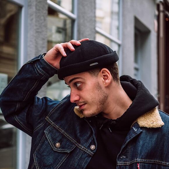 Mütze Stetson Docker Cap Cotton Knit Black 8811101