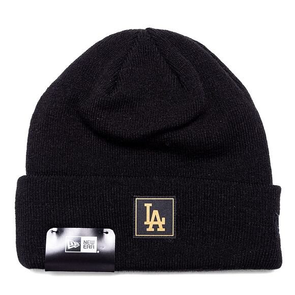 Mütze New Era MLB Metallic Badge Cuff Knit - LA Dodgers - Black / Metallic Gold