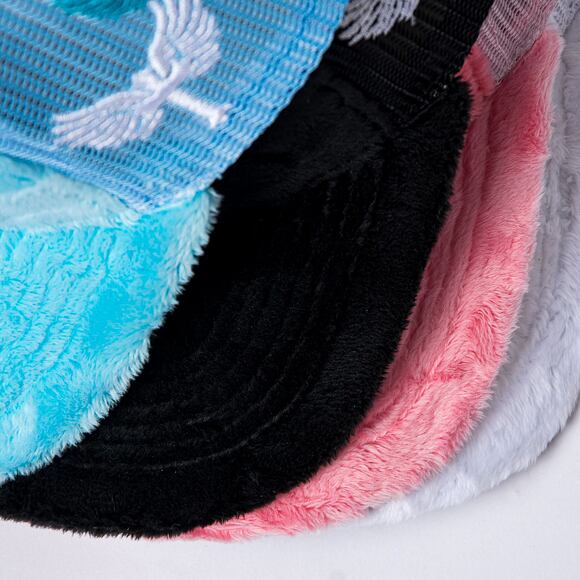 Kappe Reflection Luxury Fuzzy Trucker - Satin Black / White