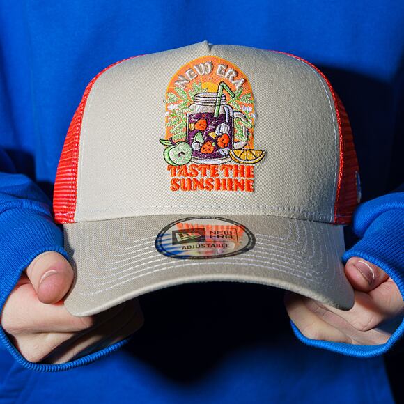 Kappe New Era - Summer Patch 9FORTY Trucker - Stone / Orange