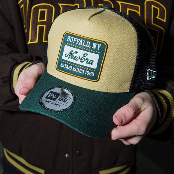 Kappe New Era - Buffalo Patch Canvas 9FORTY Trucker - Vegas Gold / Dark Green