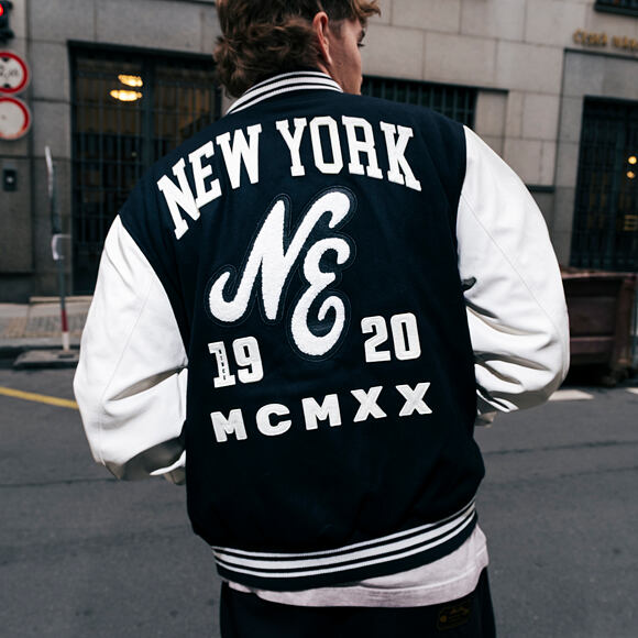 Jacke New Era - Patch Varsity Jacket - Black