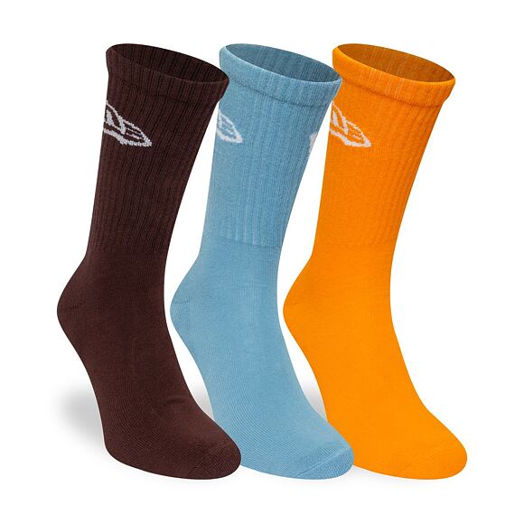 Socken New Era - Flag Crew Socks 3pk - Brown / Blue / Orange