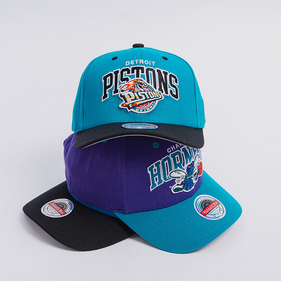 Kappe Mitchell & Ness - NBA Team Arch Snapback - Detroit Pistons - Teal / Black