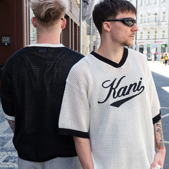 T-Shirt Karl Kani - Cursive Varsity Crochet Boxy T-Shirt White
