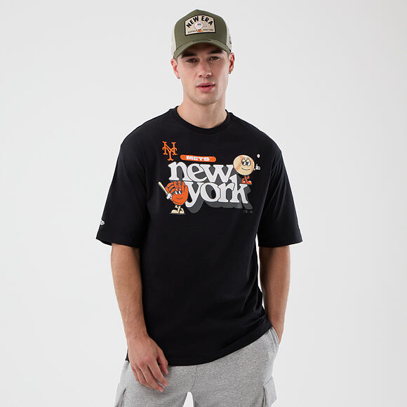 T-Shirt New Era - MLB Icon Graphic Tee - NY Mets - Black