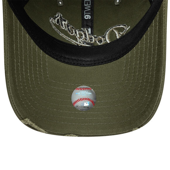 Kappe New Era - MLB Distressed Wordmark 9TWENTY - LA Dodgers - New Olive