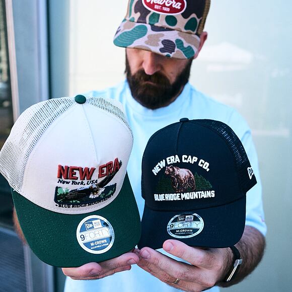 Kappe New Era - Branded Graphic 9FORTY M-CROWN A-Frame Trucker - Navy