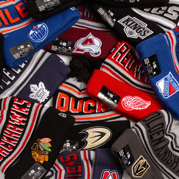 Mütze New Era - NHL Evergreen Wordmark Pom Medium Knit - NY Rangers - Team Color
