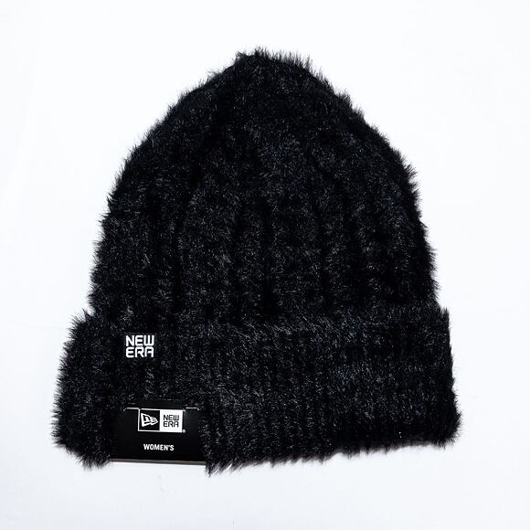 Damen Mütze New Era Womens Fluffy Beanie Black/White