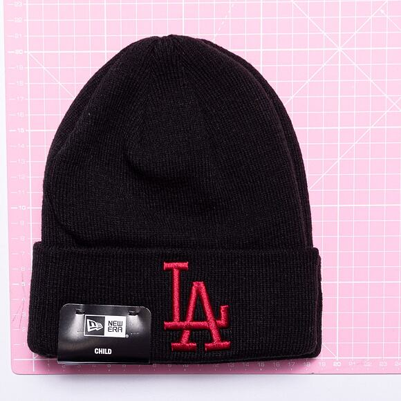 Kinder Mütze New Era MLB Kids League Essential Beanie - LA Dodgers - Black / Cardinal
