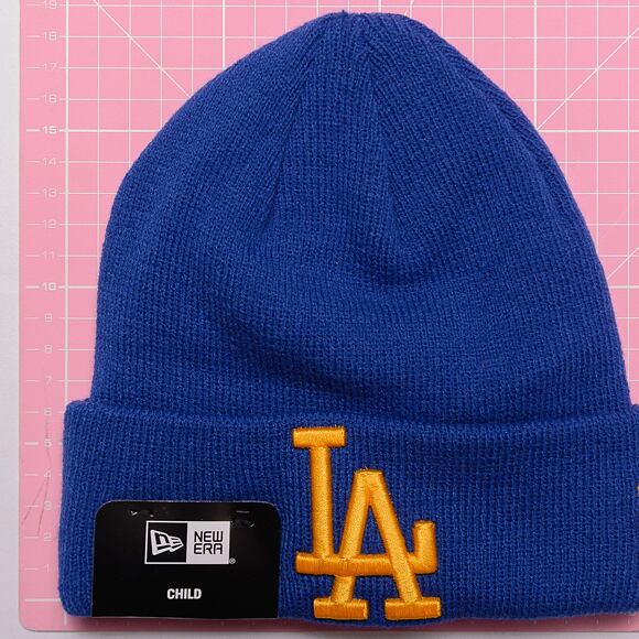 Kinder Mütze New Era MLB Kids League Essential Beanie - LA Dodgers - Blue Azure / Mellow Yello