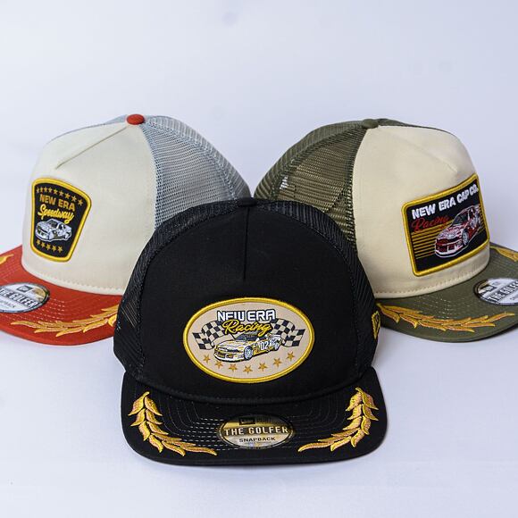 Kappe New Era - Golfer Motorsport Retro Trucker - Black