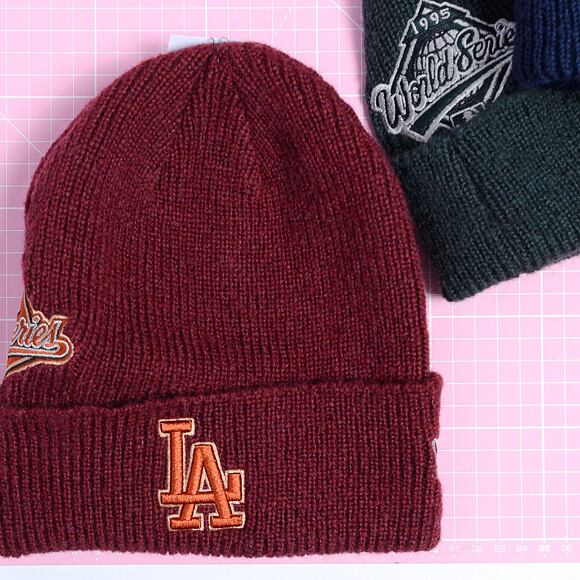 Mütze New Era - Knit Medium MLB Ws Patch Beanie - LA Dodgers - Cardinal