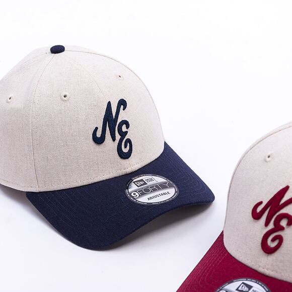 Kappe New Era - Branded Linen 9FORTY - Stone / Navy