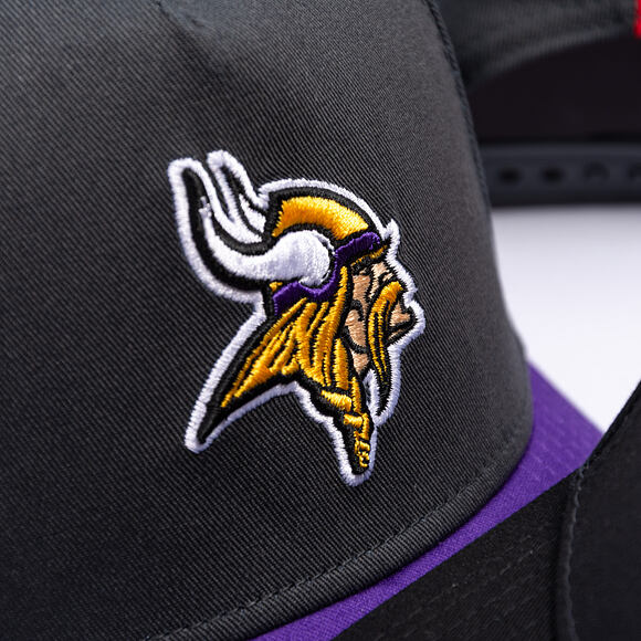 Kappe New Era - NFL Charcoal Drop 9FORTY A-Frame - Minnesota Vikings - Steel Clouds / Purple
