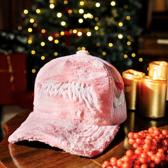 Kappe Reflection Luxury Fuzzy Trucker - Koralle Pink / Weiß