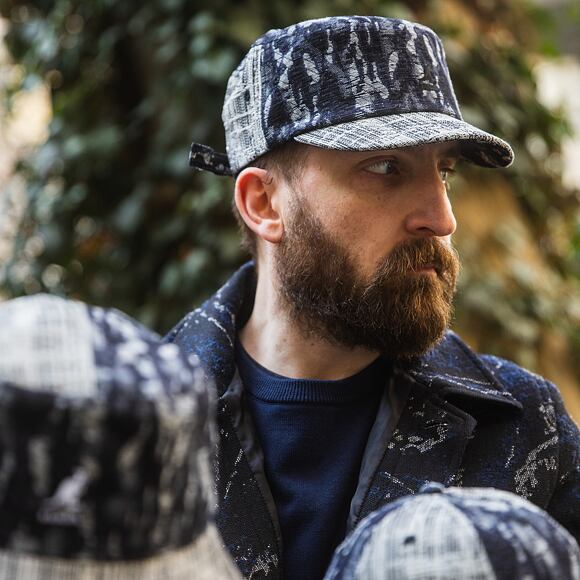 Kappe Kangol - TRENDS PACK - Denim Mashup Army Cap - Black Topstitch