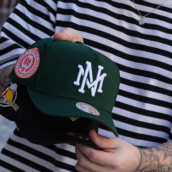 Kappe Mitchell & Ness  - Branded Emerald Slam Pro Pinch Snapback - Green/Orange