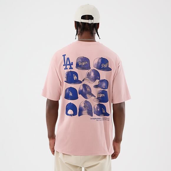 T-Shirt New Era - MLB Cap Graphic Oversized Tee - LA Dodgers - Pink Rouge
