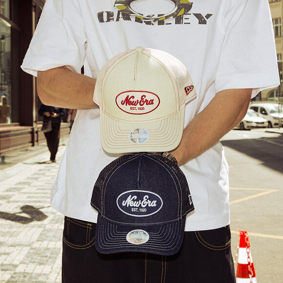 Damen Kappe New Era - Branded Denim Oval Logo 9FORTY M-CROWN A-Frame Trucker - Navy