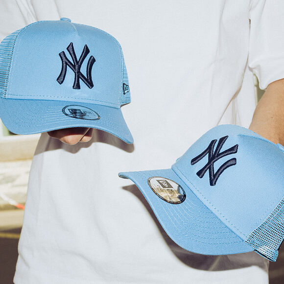 Kinder Kappe New Era - MLB Essential 9FORTY A-Frame Trucker - NY Yankees - Blue / Ocean Blue