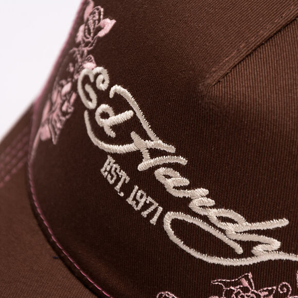 Kappe Ed Hardy - Skull And Roses 5 Panel Trucker Cap