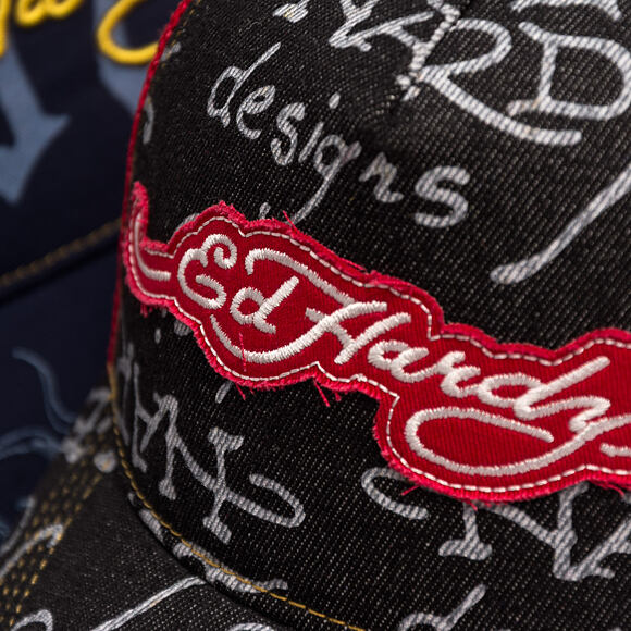 Kappe Ed Hardy - Don Denim 5 Panel Trucker Cap
