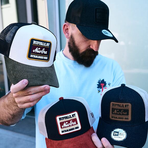 Kappe New Era - Branded Patch Cord 9FORTY A-Frame Trucker - Navy / Warm Flame
