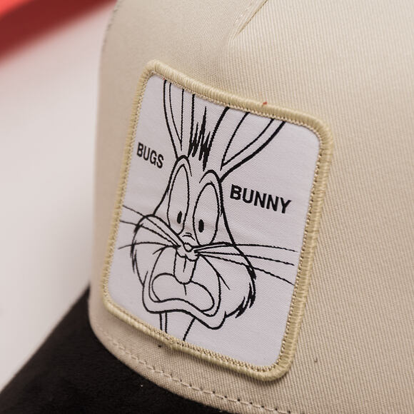Kappe Capslab - Looney Tunes Trucker - Bugs Bunny Line Art Suede Visor - Off White / Black