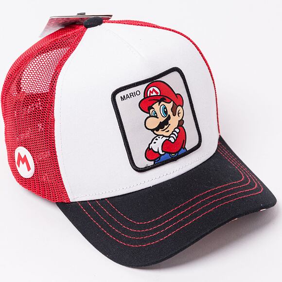 Kappe Capslab Trucker - Super Mario CL/SMB/1/MAR Weiß / Rot