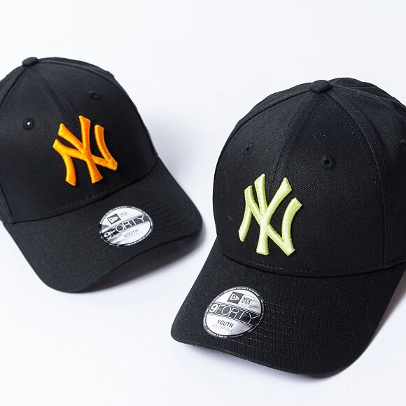 Kinder Kappe New Era - 9FORTY League Essential - NY Yankees - Black / Neon Yellow