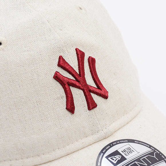 Kappe New Era - MLB Linen 9TWENTY - NY Yankees - Stone / Cherry
