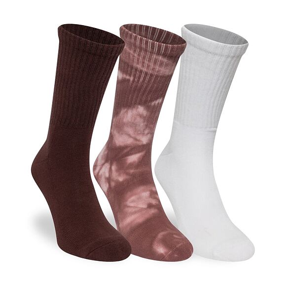 Socken New Era - Tie dye Crew Socks 3pk - Brown / Tie Dye / White