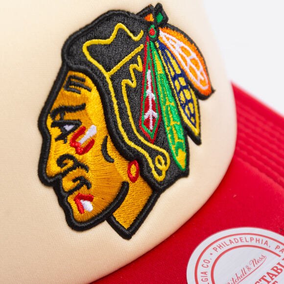 Kappe Mitchell & Ness - NHL Vintage Block Trucker - Chicago Blackhawks - Cream