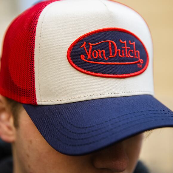 Kappe Von Dutch - Trucker - Classic Logo - Beige/Navy/Red