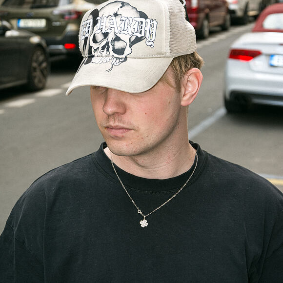 Kappe Ed Hardy - Gothic Skull Tab 5 Panel Trucker Cap - Dove
