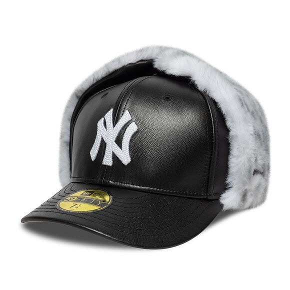 Kappe New Era - MLB Image Drop Faux Fur Dog Ear 59FIFTY - NY Yankees - Graphite