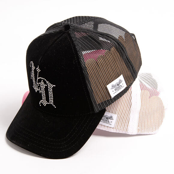 Damen Kappe Von Dutch - Baseball - Velvet Rhinestone Logo - Black