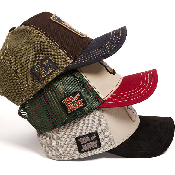 Kappe Capslab - Tom & Jerry Trucker - Best Buddies Distressed Patch - Brown / Olive