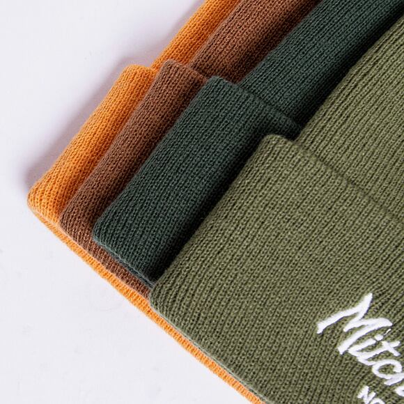 Mütze Mitchell & Ness Branded Pinscript Cuff Knit Olive