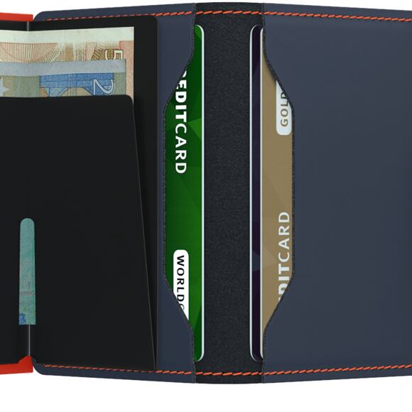 Geldbörse Secrid Miniwallet Matte Nightblue & Orange