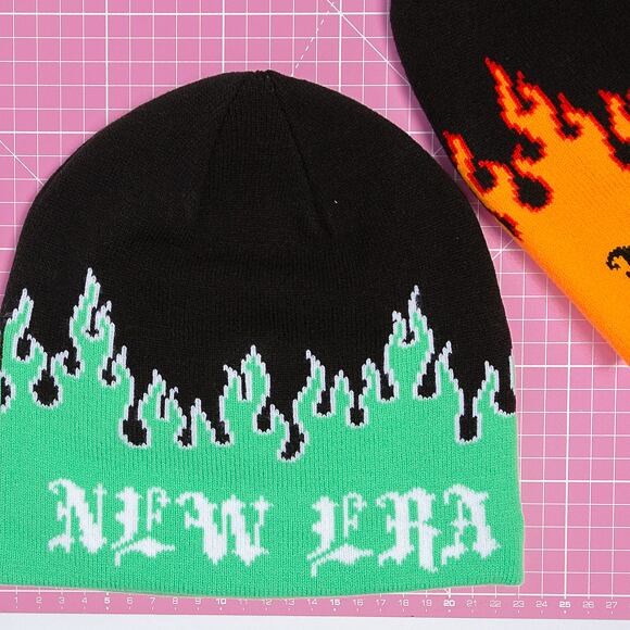 Mütze New Era - Knit Thin Flame Skull Knit - Green