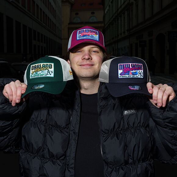 Kappe New Era - MLB City Patch 9FORTY Trucker - Oakland Athletics - Dark Green