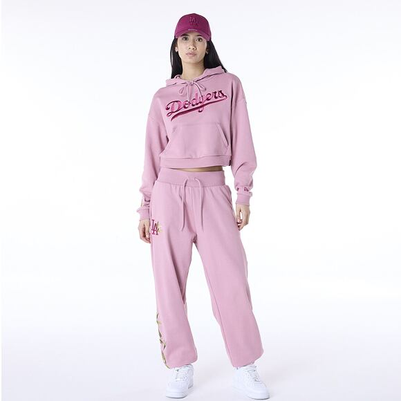 Damen Pullover New Era - MLB Floral Graphic Crop Hoodie - LA Dodgers - Pink