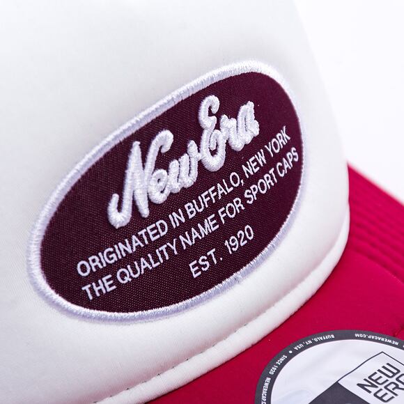 Kappe New Era - Branded Oval Foam Patch 9FORTY Trucker - White / Cherry